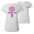 thumbnail image 1 of Wild Bobby, Keep Calm and Fight On, Breast Cancer Awareness, Front and Back Women Graphic Tee, White, XX-Large, 1 of 4