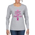 thumbnail image 1 of Wild Bobby Keep Calm and Fight On Breast Cancer Awareness Women Graphic Long Sleeve T-Shirt, Heather Grey, Medium, 1 of 6