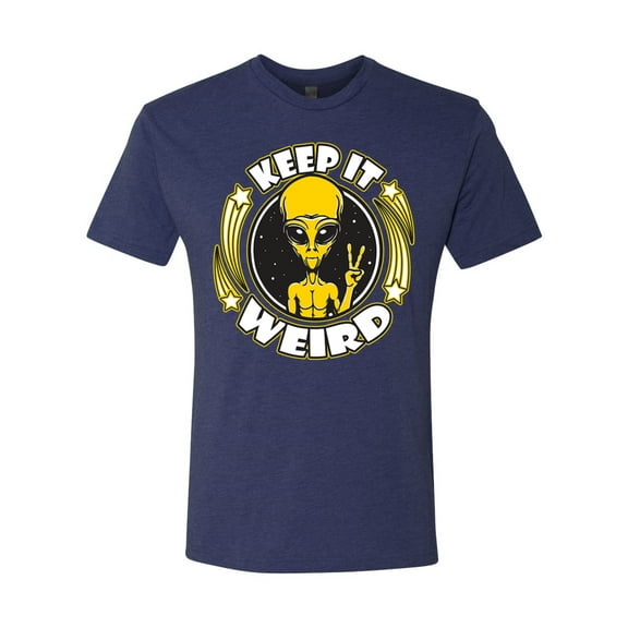 Wild Bobby Keep It Weird Alien Men Premium Tri Blend Tee