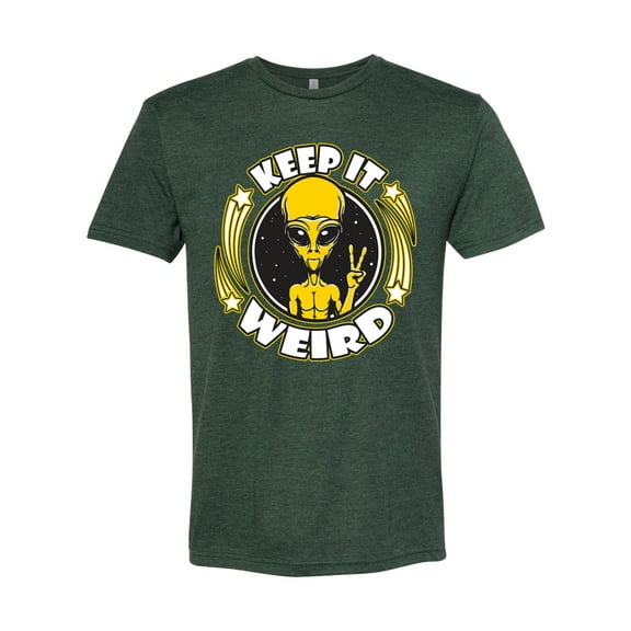 Wild Bobby Keep It Weird Alien Men Premium Tri Blend Tee