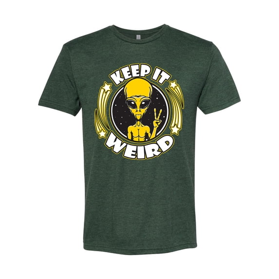 Wild Bobby Keep It Weird Alien Men Premium Tri Blend Tee