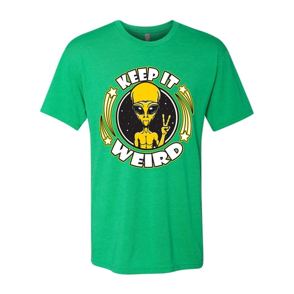 Wild Bobby Keep It Weird Alien Men Premium Tri Blend Tee
