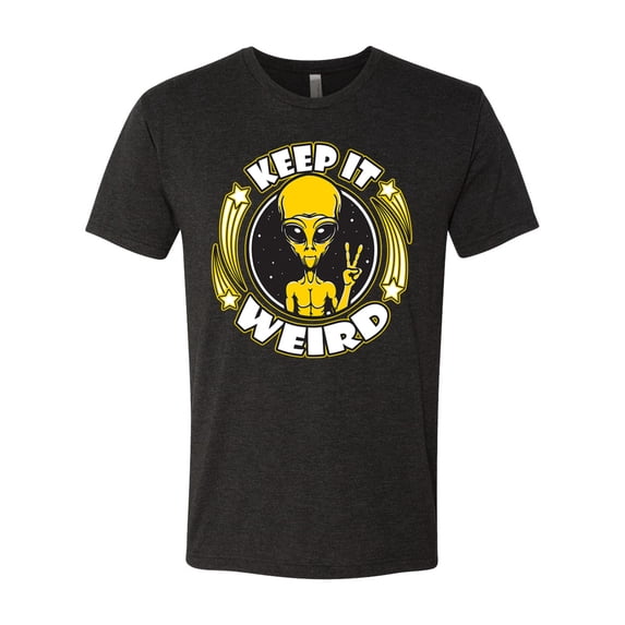 Wild Bobby Keep It Weird Alien Men Premium Tri Blend Tee