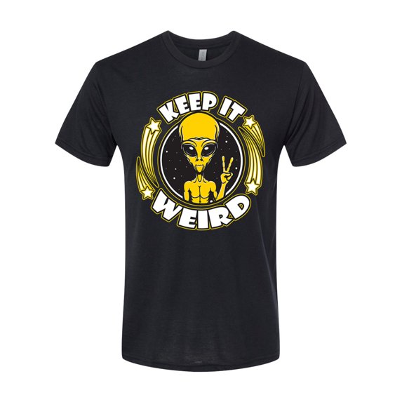 Wild Bobby Keep It Weird Alien Men Premium Tri Blend Tee