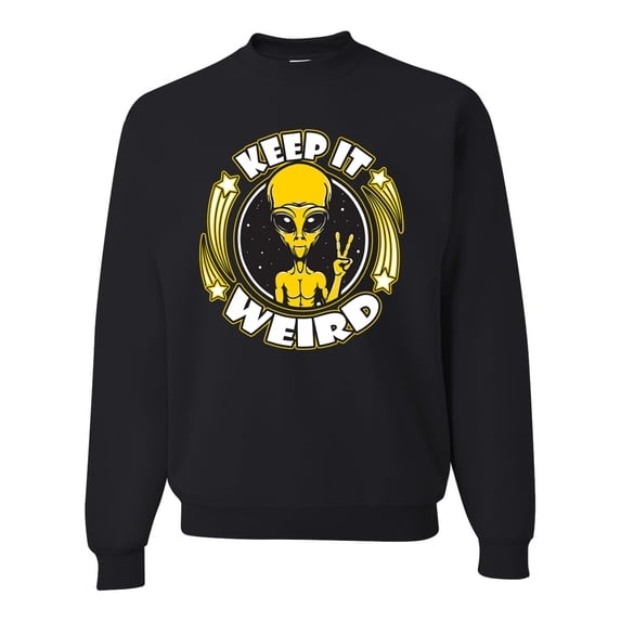 Wild Bobby Keep It Weird Alien Unisex Crewneck Sweatshirt