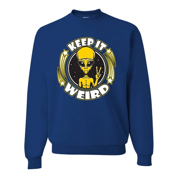 Wild Bobby Keep It Weird Alien Unisex Crewneck Sweatshirt