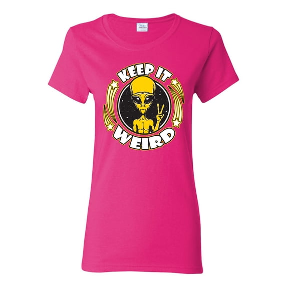 Wild Bobby Keep It Weird Alien Women Graphic Tee