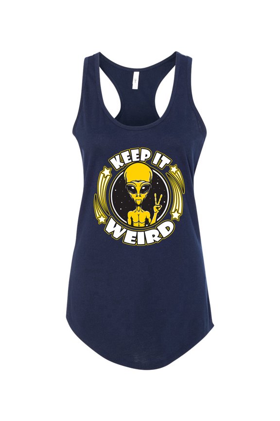 Keep It Weird Alien Women Racerback Tank Top