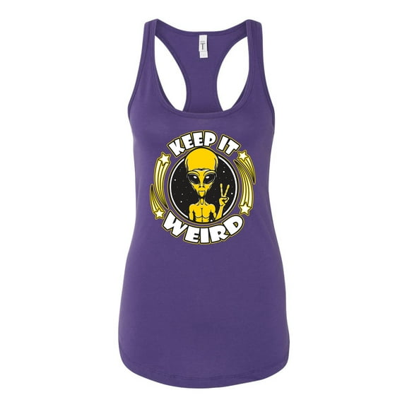 Wild Bobby Keep It Weird Alien Women Racerback Tank Top
