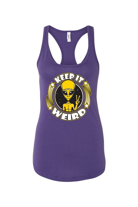Keep It Weird Alien Women Racerback Tank Top