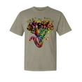 thumbnail image 1 of Wild Bobby, Keep It Wild Colorful Elephant Face, Animal Lover, Garment-Dyed Washed Look Short Sleeve T-Shirt, Sand, Large, 1 of 3
