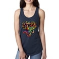 thumbnail image 1 of Wild Bobby, Keep It Wild Colorful Elephant Face Animal Lover Ladies Racerback Tank Top, Navy, Medium, 1 of 3