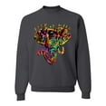 thumbnail image 1 of Wild Bobby, Keep It Wild Colorful Elephant Face Animal Lover Unisex Crewneck Graphic Sweatshirt, Charcoal, 3XL, 1 of 3