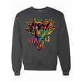 thumbnail image 1 of Wild Bobby, Keep It Wild Colorful Elephant Face Animal Lover Unisex Crewneck Graphic Sweatshirt, Heather Black, 2XL, 1 of 3