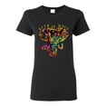 thumbnail image 1 of Wild Bobby, Keep It Wild Colorful Elephant Face Animal Lover Womens Graphic T-Shirt, Black, Small, 1 of 3