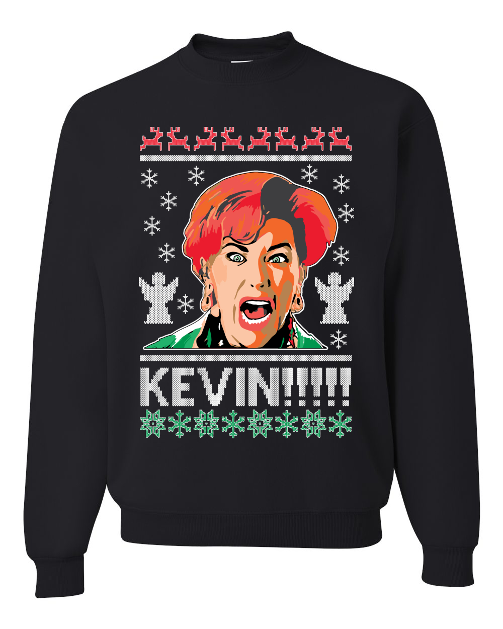 Wild Bobby, Kevin!!! Screaming SonMovie Ugly Christmas Sweater Unisex Crewneck Graphic Sweatshirt, Black, Small - image 1 of 3