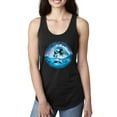 thumbnail image 1 of Wild Bobby, Killer Whale Circle Underwater Blue Sperm Whales Fashion Ladies Racerback Tank Top, Black, Small, 1 of 1
