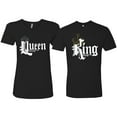 thumbnail image 1 of Wild Bobby, King And Queen Matching Couples Tees For Him and Her Valentine's Day Shirts , Black, Mens L-Womens XL, 1 of 1
