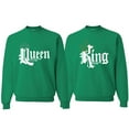 thumbnail image 1 of Wild Bobby, King And Queen Matching Valentines Day Outfit His and Hers Matching Couples Crewneck Sweatshirts, Kelly, Mens 3XL-Womens L, 1 of 1
