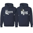 thumbnail image 1 of Wild Bobby, King And Queen Matching Valentines Day Outfit His and Hers Matching Couples Hoodie Sweatshirts, Navy, Mens M-Womens S, 1 of 6
