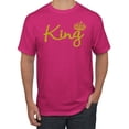 thumbnail image 1 of Wild Bobby, King Gold Script, Pop Culture, Men Graphic Tee, Fuschia, Medium, 1 of 4
