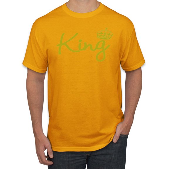 Wild Bobby, King Gold Script, Pop Culture, Men Graphic Tee, Gold, Medium