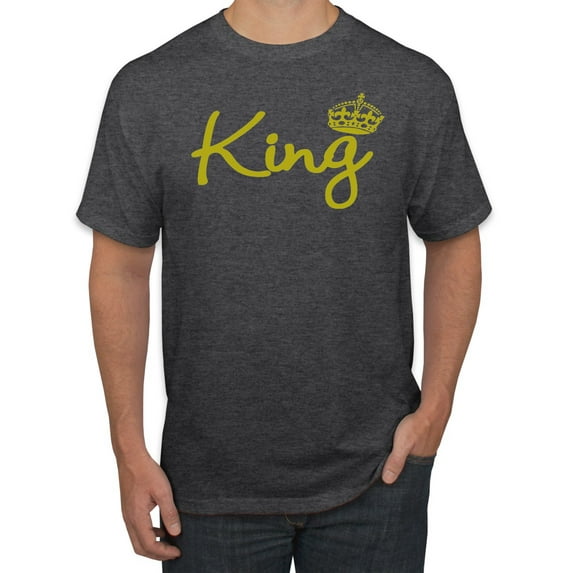 Wild Bobby, King Gold Script, Pop Culture, Men Graphic Tee, Heather Black, 4X-Large