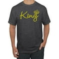 thumbnail image 1 of Wild Bobby, King Gold Script, Pop Culture, Men Graphic Tee, Heather Black, 5X-Large, 1 of 4
