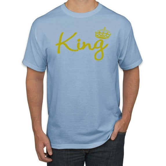 Wild Bobby, King Gold Script, Pop Culture, Men Graphic Tee, Light Blue, Small