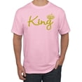 thumbnail image 1 of Wild Bobby, King Gold Script, Pop Culture, Men Graphic Tee, Light Pink, 5X-Large, 1 of 4