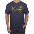 thumbnail image 1 of Wild Bobby, King Gold Script, Pop Culture, Men Graphic Tee, Vintage Heather Navy, Medium, 1 of 4