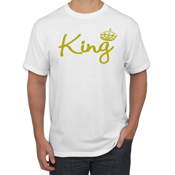 Wild Bobby, King Gold Script, Pop Culture, Men Graphic Tee, White, Medium