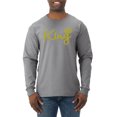 thumbnail image 1 of Wild Bobby, King Gold Script, Pop Culture, Men Long Sleeve Shirt, Heather Grey, Small, 1 of 4