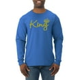 thumbnail image 1 of Wild Bobby, King Gold Script, Pop Culture, Men Long Sleeve Shirt, Royal, 3X-Large, 1 of 4