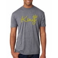 thumbnail image 1 of Wild Bobby, King Gold Script, Pop Culture, Men Premium Tri Blend Tee, Premium Heather, Small, 1 of 4