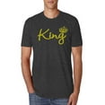 thumbnail image 1 of Wild Bobby, King Gold Script, Pop Culture, Men Premium Tri Blend Tee, Vintage Black, Small, 1 of 4