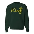 thumbnail image 1 of Wild Bobby, King Gold Script, Pop Culture, Unisex Crewneck Graphic Sweatshirt, Forest Green, Large, 1 of 4