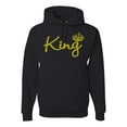 thumbnail image 1 of Wild Bobby, King Gold Script, Pop Culture, Unisex Graphic Hoodie Sweatshirt, Black, Small, 1 of 4
