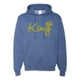 thumbnail image 1 of Wild Bobby, King Gold Script, Pop Culture, Unisex Graphic Hoodie Sweatshirt, Vintage Heather Blue, XX-Large, 1 of 4