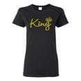 thumbnail image 1 of Wild Bobby, King Gold Script, Pop Culture, Women Graphic Tee, Black, Small, 1 of 4