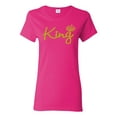 thumbnail image 1 of Wild Bobby, King Gold Script, Pop Culture, Women Graphic Tee, Fuschia, Large, 1 of 4