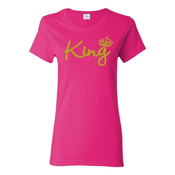 Wild Bobby, King Gold Script, Pop Culture, Women Graphic Tee, Fuschia, X-Large
