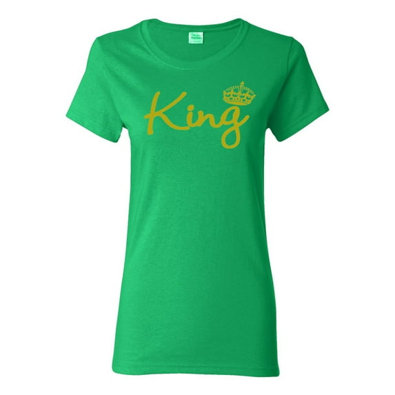Wild Bobby, King Gold Script, Pop Culture, Women Graphic Tee, Kelly, Small