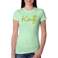 thumbnail image 1 of Wild Bobby, King Gold Script, Pop Culture, Women Slim Fit Junior Tee, Mint, Medium, 1 of 4