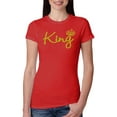 thumbnail image 1 of Wild Bobby, King Gold Script, Pop Culture, Women Slim Fit Junior Tee, Red, Large, 1 of 4