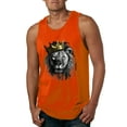 thumbnail image 1 of Wild Bobby, King Lion with Gold Crown Art, Animal Lover, Men Graphic Tank Top, Orange, Small, 1 of 4