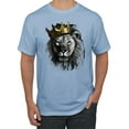 thumbnail image 1 of Wild Bobby, King Lion with Gold Crown Art, Animal Lover, Men Graphic Tee, Light Blue, Small, 1 of 4