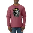 thumbnail image 1 of Wild Bobby, King Lion with Gold Crown Art, Animal Lover, Men Long Sleeve Shirt, Vintage Heather Red, 3X-Large, 1 of 4