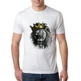 thumbnail image 1 of Wild Bobby, King Lion with Gold Crown Art, Animal Lover, Men Premium Tri Blend Tee, Heather White, Medium, 1 of 4