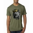 thumbnail image 1 of Wild Bobby, King Lion with Gold Crown Art, Animal Lover, Men Premium Tri Blend Tee, Military Green, XX-Large, 1 of 4